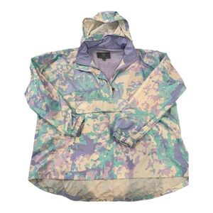 Lauren James Pastel Camo Hooded XL Windbreaker Pullover Y2K Inspired Streetwear